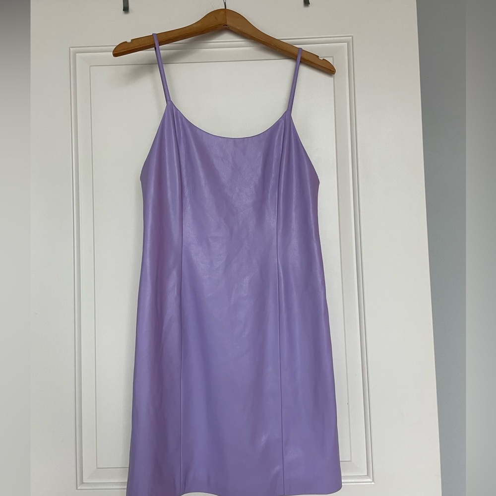 NWT Alice + Olivia Lavender Vegan Leather Dress